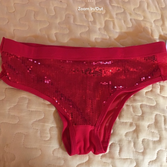 Sparkly Red Sequins Panties, XOXO, Sexy Sheer Mesh Back, Cheeky Hipster M, Nwt - Picture 1 of 9